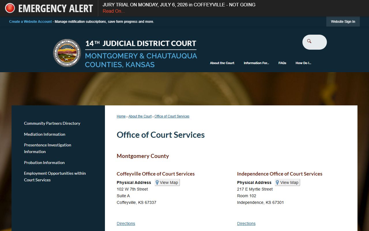 Chautauqua County Clerk of the District Court court services records