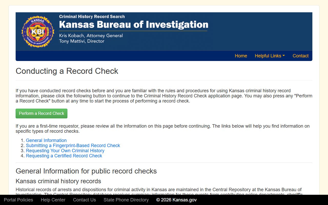Chautauqua County criminal court records KBI criminal history guidance
