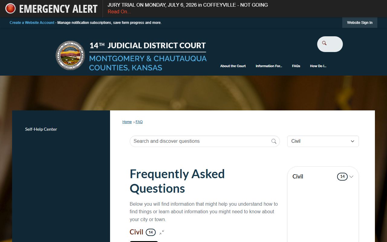 Chautauqua County District Court civil FAQ records access