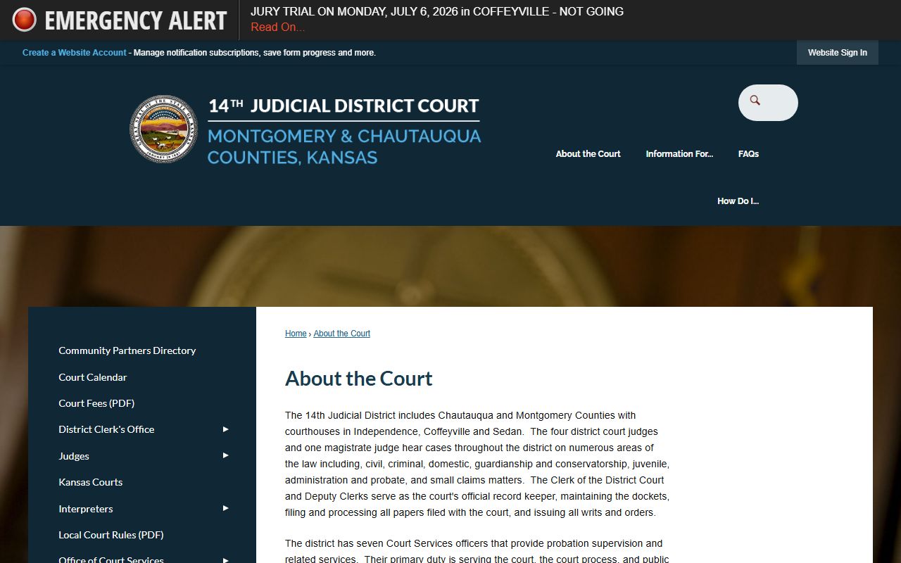 Chautauqua County court records 14th Judicial District overview